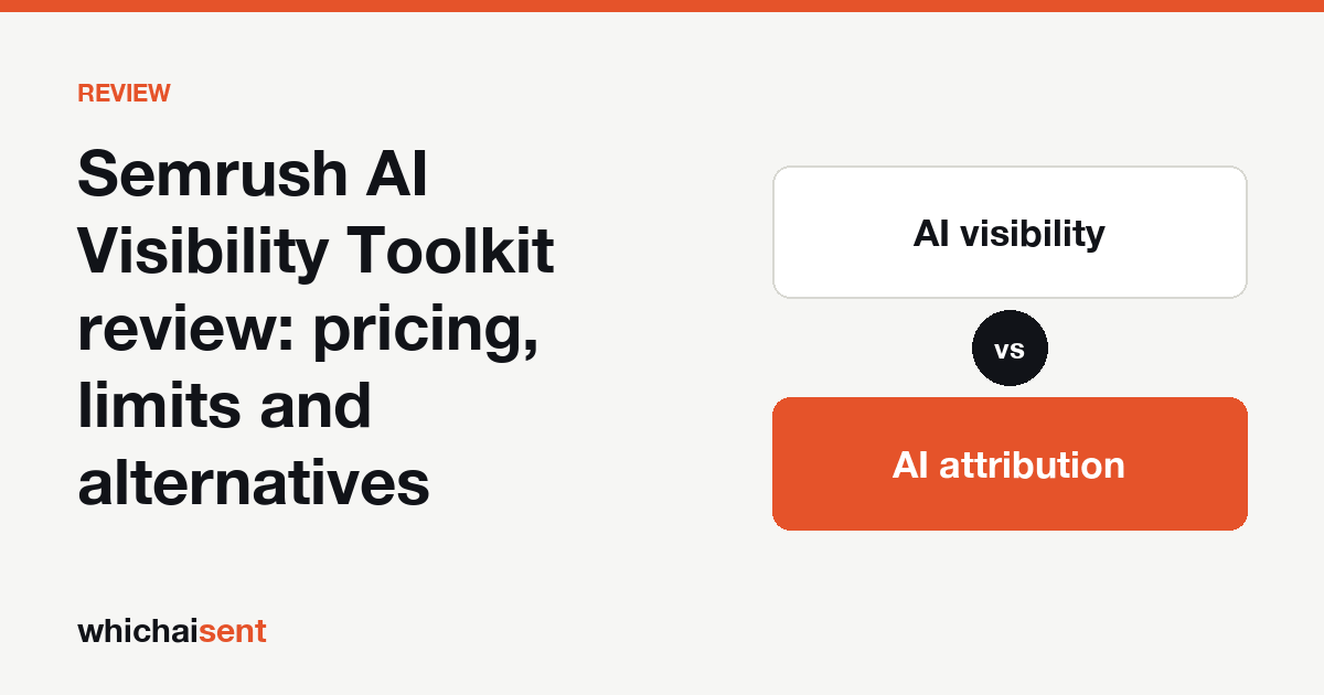 Illustration for: Semrush AI Visibility Toolkit review: pricing, limits and alternatives